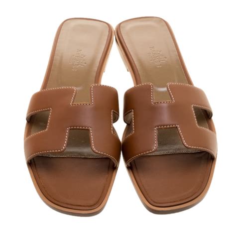 hermes oran brown sandals|hermes oran sandals with heels.